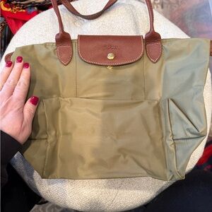 Longchamp Olive  and Brown Tote Bag-never used